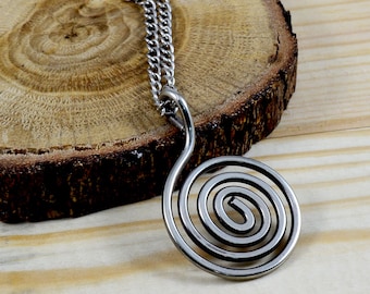 Handgjort antikt tyskt silverspiralhänge - Unisex smycken
