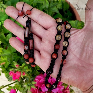 Shamballa Necklace with Carnelian Agate and Citrine Genuine Gemstone Beads