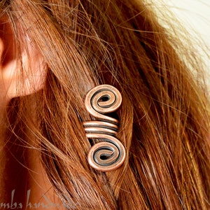 2 Pcs Spiral Antiqued Copper Viking Hair Beads Beard Jewelry Dreadlock Hair Accessories