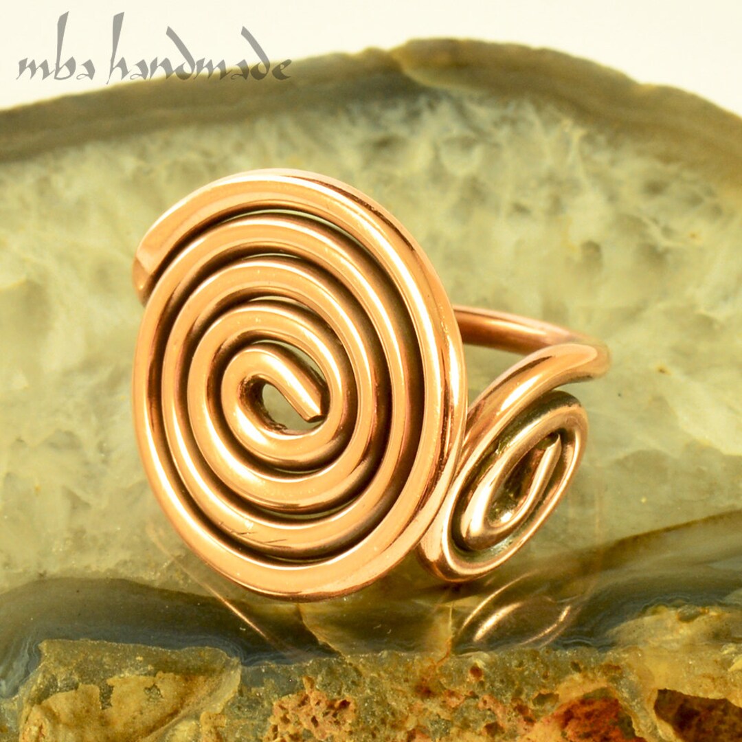 Hammered Copper Wire Wrapped Ring Any Size Mba Handmade Etsy