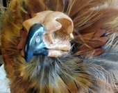 Bird Skull Feather Collar Chest Necklace Focus Piece Ritual Ceremony Shaman Wear
