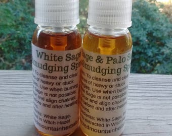 1oz White Sage Palo Santo Smudge Spray Smudging Without Smoke Herbal Extract Cleanse Ritual Ceremony