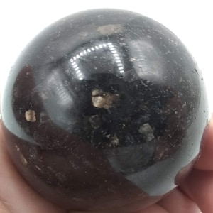 50mm Nuummite Sphere: Sorcerer's Stone from India