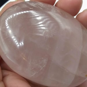 Rose Quartz Palm Stone Polished Pink Quartz Crystal Unconditional Love Stone