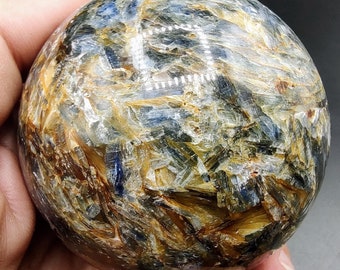 XL Blue Kyanite in Quartz Sphere Clearing Balancing Stone Kyanite Crystal Ball
