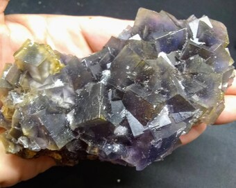 Purple Cubic Fluorite Specimen, Raw Collector Display Piece