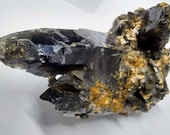 Smoky Quartz Point Feldspar Cluster Specimen Crystal Sacred Healing from Smoky Quartz Zomba Malawi