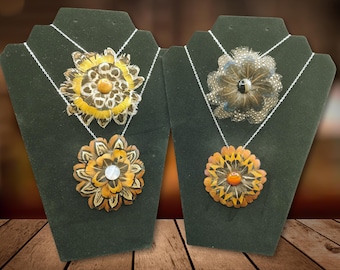 Real Feather Adornment Necklace – Handmade Boho Jewelry with Gemstone Accents