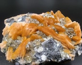 Barite Cerusite Galena Crystal Cluster Specimen Natural Raw Baryte Blades Morocco Collector Mineral Specimen