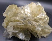 Rare Gypsum var Selenite Crystal Cluster Rare Formation Collector Display Piece Sinard, Grenoble, Isère, Auvergne-Rhône-Alpes, France.
