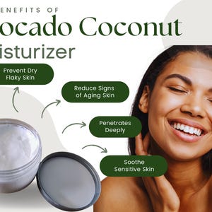 Avocado Coconut Moisturizer Plant Based Natural Moisturizing Lotion for Face and Body Nourishes the Skin Naturally