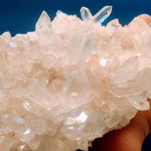 Pink Samadhi Himalayan Quartz Cluster Pink Quartz Points Crystal Cluster Clear Pink Quartz with Phantoms, Double Termination, Tabular