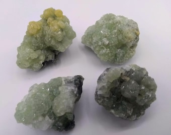 Prehnite with Epidote inclusion Crystal Cluster Specimens from Morocco