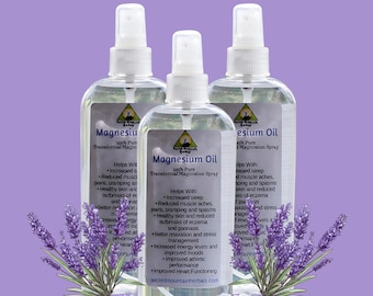 Lavender Topical Magnesium Oil Spray 100% Pure Zeichstein Seabed Magnesium Chloride Supplement