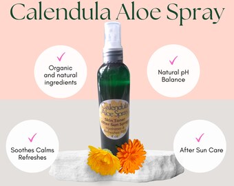 Calendula Aloe Spray: Natural Facial Toner & After Sun Care