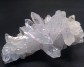 Clear Quartz  With Inclusion Cluster Quartz Points Crystal Cluster Clear Quartz with Rainbows, Double Termination, Tabular