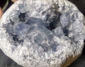 10lb Celestite Geode Crystal Cluster Natural Base Raw Blue Celestite Celestine Geode Crystals