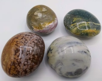 Ocean Jasper Palm Stone: Colorful Polished Madagascar Crystal