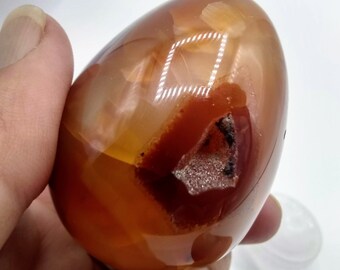 Carnelian Egg Crystal: Sacred Red Agate Stone from Madagascar