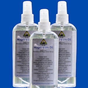 8oz Transdermal Magnesium Oil Spray 100% Pure Zeichstein Seabed Magnesium Chloride Supplement