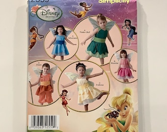 UNCUT Simplicity 2559 Sewing Pattern. Disney Fairies Dresses and Outfits with Wings. Fawn, Rosetta, Silvermist, Iridessa, Tinker Bell.