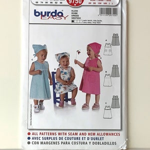 UNCUT Burda 9750 Sewing Pattern. Sizes 6M-3. Child, Girls&#39; Flower Girl Dress, Spring Dress for Babies and Toddlers.