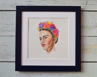 Original Artwork Watercolor Painting Frida Kahlo