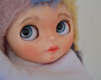 OOAK Blythe doll custom faceplate (& signed backplate) - Custom #110 by Ginas.Doll.ART