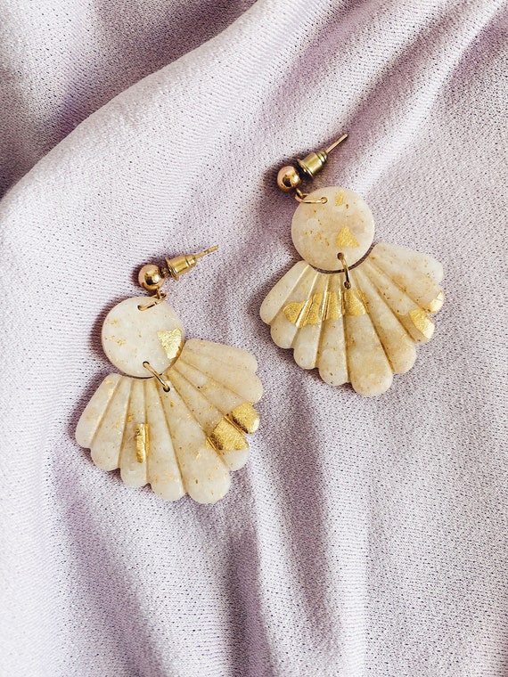 Delicate Translucent Polymer Clay Earrings 