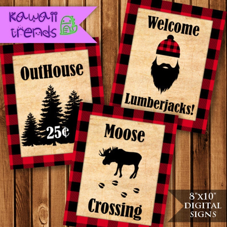Lumberjack Signs Lumberjack Quotes Digital Signs Printable | Etsy