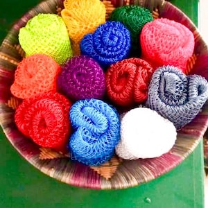 LARGE Exfoliating African Net Sponge, Wholesale Body Sponge, Body Scrub, matching color strings