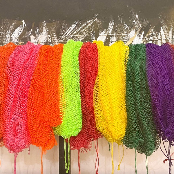 Medium African Exfoliating Net, Sponge, Body Scrub, Wholesale Body Sponge, matching color strings