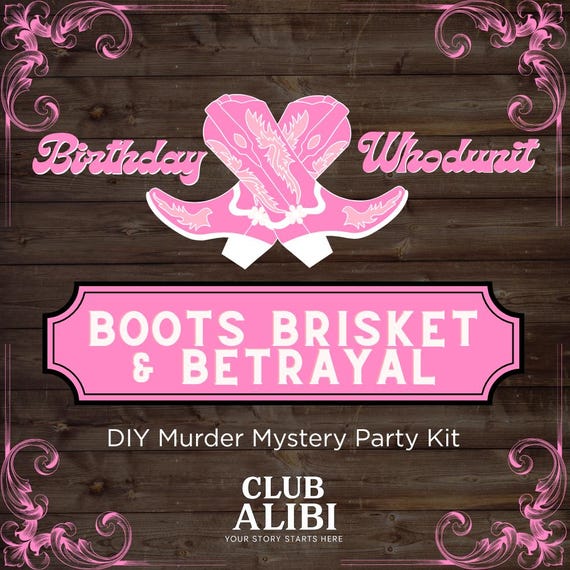 Western Murder Mystery Party Game, Pink Cowgirl Whodunit (Instant Download)
