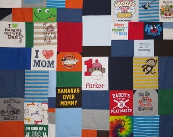 Custom Baby Clothes Memory Quilt, Handmade Keepsake