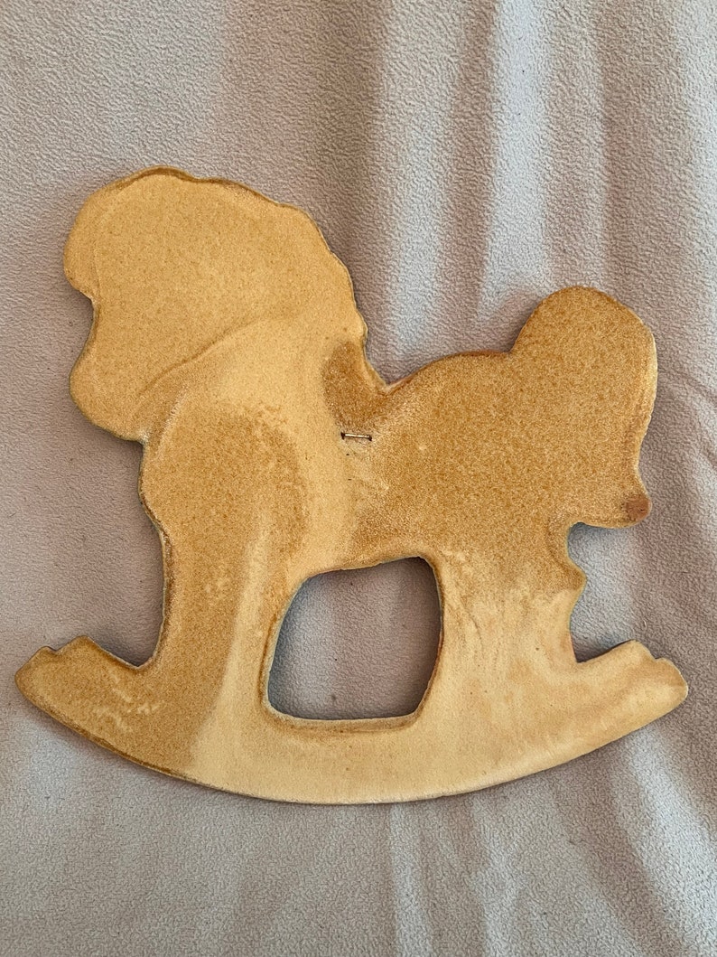 Patchwork Nursery Decor/ Rocking Horse/ Teddy Bear/ Vintage Decor/ Wall