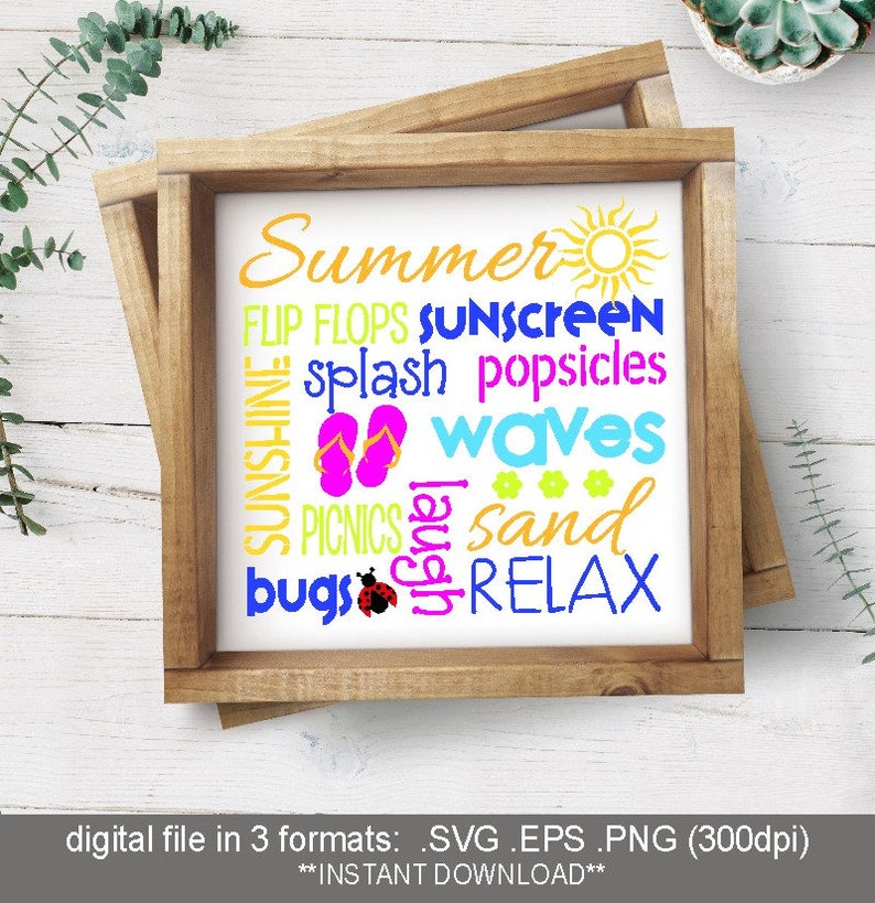 Download SVG Summer word collage / summer theme print / summertime ...