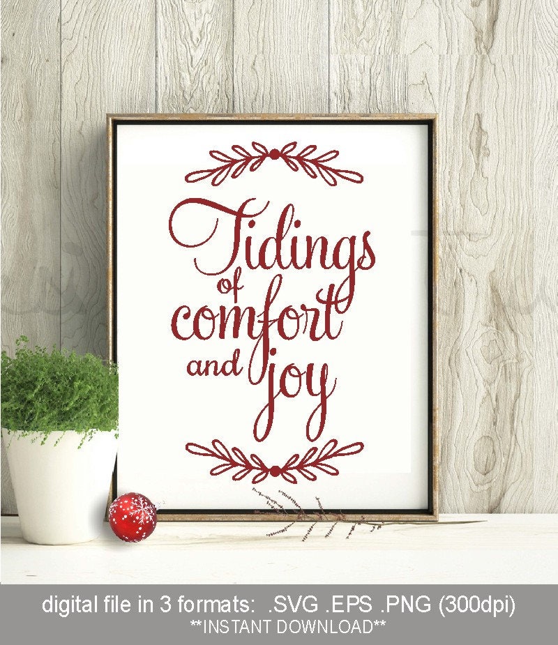 Download SVG Tidings of comfort and Joy / christmas print / Cricut | Etsy