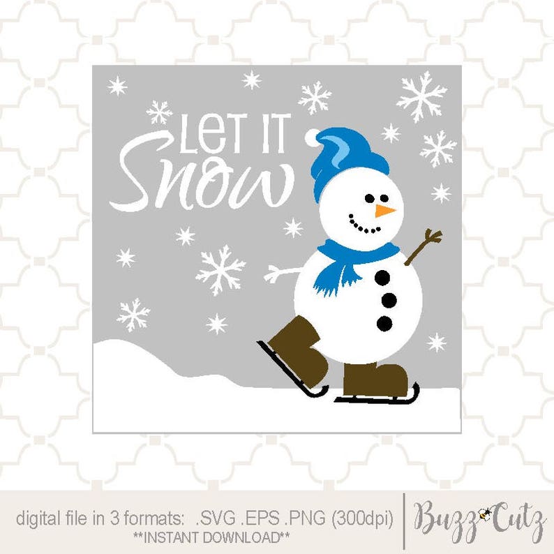 Download SVG Let it Snow / Cute Snowman svg / winter scene / glass ...
