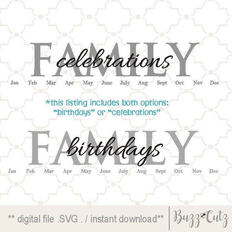 Download SVG Family birthday calendar birthday calendar cricut | Etsy