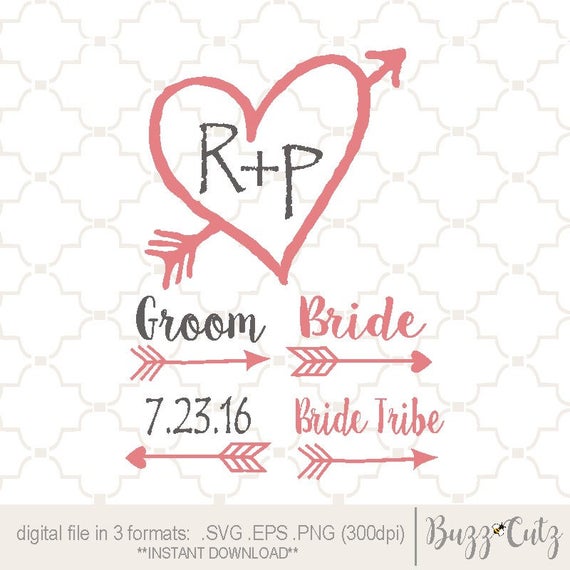 Download SVG arrow heart / wedding date svg / wedding heart with ...