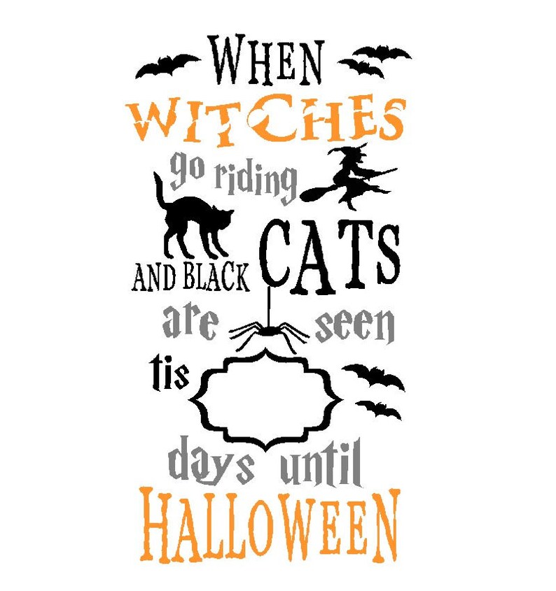 SVG Halloween Countdown print / vinyl halloween sign / Days Etsy