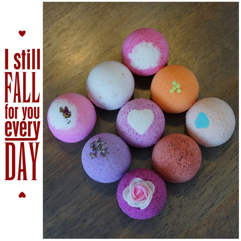 9 Pack Bath Bombs valentine gift Set. Ultra Lush Handmade Etsy