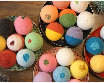 100 Pack Bath Bomb Set Assorted Colors Scents Ultra Lush Handmade Fizzies Shea & Cocoa Butter Great For Dry Skin Freshly Handmade Everyday!