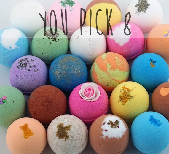 Pack of 8 Bath Bombs 4.5oz Large Size Assorted Colors & Scents Etsy