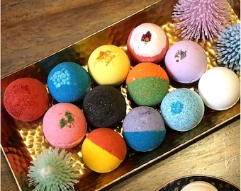 24 Pack Bath Bomb Set Assorted Colors Scents Ultra Lush Handmade Fizzies Shea & Cocoa Butter Great For Dry Skin Freshly Handmade Everyday!