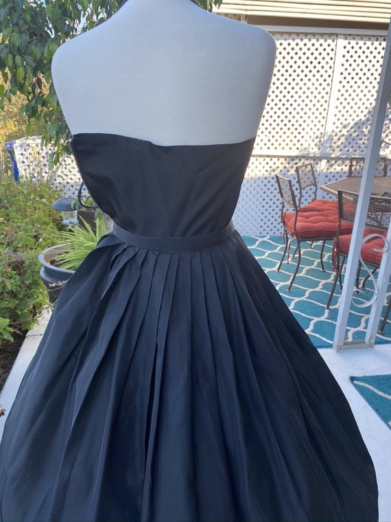 1950 Vintage Black Halter Prom Party Dress with B… - image 7