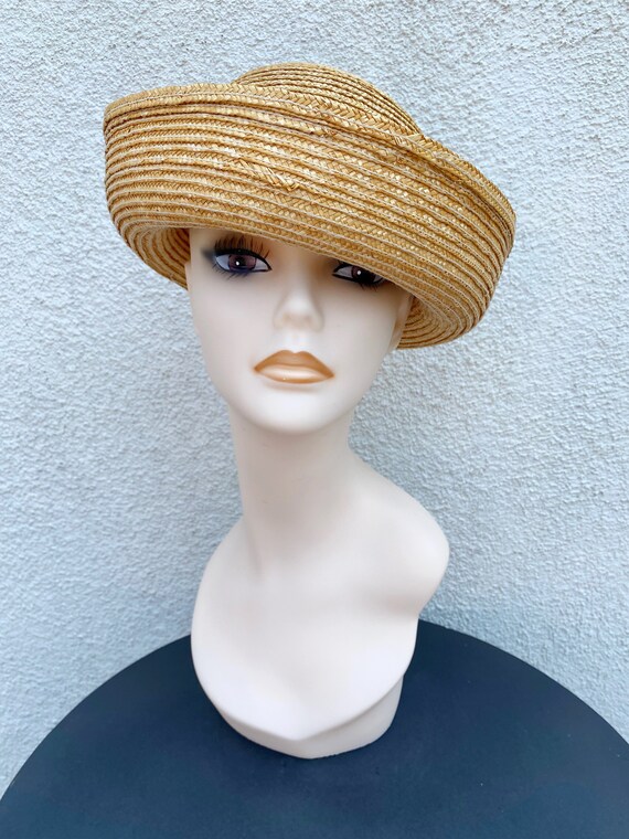 vintage yellow straw hat - Gem