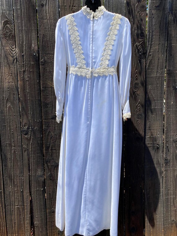 1960's White Velvet Boho Bohemian Maxi Party Wedd… - image 7