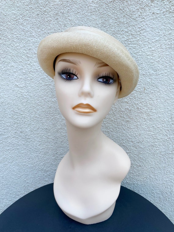vintage cream visor hat Gem