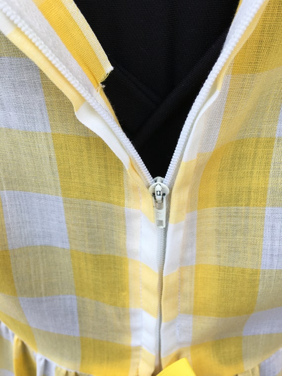 Vintage 1970s Yellow Gingham Prairie Style Dress - image 4